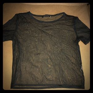 Black mesh t-shirt